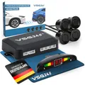 VSG24 Echo Plus Front Einparkhilfe mit Display & 4 Sensoren – robuste Parkhilfe vorne für Auto & Transporter – LED-Anzeige & akustischer Warner, Schalter inklusive – 30–150 cm – 12V Nachrüstset
