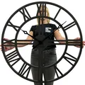 FLEXISTYLE Groß EKO wanduhr ohne tickgeräusche LOFT Grande Schwarz 80cm