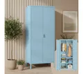 skølm Kleiderschrank Ituri aus Metall (Blau) Metallschrank mit 6 Fächern & 2 Kleiderstangen, 170x80x45 cm