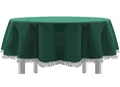 EXKLUSIV HEIMTEXTIL Gartentischdecke mit Fransen Tischdecke Classic Outdoor PVC Weichschaum rutschhemmend für Garten, Balkon, Terrasse 150x210 cm oval grün