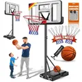 KESSER® Mobiler Basketballständer Basketballkorb 160-210cm Set mit Ball & Pumpe - Weiß