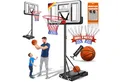 KESSER Basketballkorb 160-210cm Basketballständer Set mit Basketball, Pumpe & 2 Ersatznetzen, In- & Outdoor Basketballanlage mit Rollen für Kinder & Erwachsene