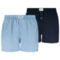 Levi's® Webboxer LEVIS MEN WOVEN BOXER 2P (2er Pack) mit Eingriff, Baumwolle, weites Bein blau L