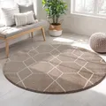 Teppich SANAT "Trellis", beige, H:10mm Ø:200cm