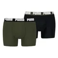 PUMA Herren Boxer Boxershorts Shorts Unterhosen Comfort Stretch 2er Pack, Farbe:Mehrfarbig, Größe:XL, Artikel:-012 Forest Night