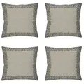 4er Set Kissenbezug Handgefertigt Frisia Grau 40x40cm - Boho Deko