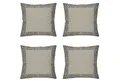 Marrakesch Orient & Mediterran Interior Zierkissen 4er Set Kissenbezug Handgefertigt Frisia Grau 40x40cm, Boho Deko, (4 St)