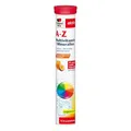 Doppelherz A-Z Brausetabletten mit Orange-Maracuja Geschmack – Multivitamin-Nahrungsergänzungsmittel mit vielen wichtigen Vitaminen, Mineralstoffen & Spurenelementen – 15 Brausetabletten