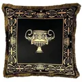 Belle Arti Dekokissen Kissen Zierkissen Sofa Samt 2er Set schwarz gold mit Bezug und Füllung schwarz 60 cm