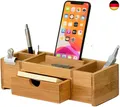 Schreibtisch-Organizer aus Bambus | Aufbewahrung, aufgeräumter Desktop für B