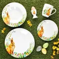 30tlg Kombiservice Osterfreude Eierbecher Becher Teller Hase Porzellan