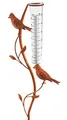 Kobolo Gartenstecker Rusty Birds, 100 cm, Metall in Rostoptik, braun, dekorativer Vogel-Dekostecker mit Niederschlagsmesser, wetterfest & stabil