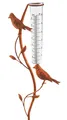 Dekostecker Gartenstecker RUSTY BIRDS - in Rostoptik - mit Niederschlagsmesser