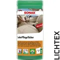 SONAX LEDERPFLEGETÜCHER LEDER PFLEGE REINIGUNG FEUCHTTÜCHER BOX 25 Stück KFZ LKW