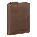 STILORD Giannis Mini Leder Portemonnaie Herren RFID Brieftasche Hochformat Geldbörse Klein mit Reißverschluss Vintage Wallet aus echtem Leder Farbe:mittel - braun