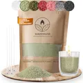 comforder Kerzensand mit Dochten, Wachsgranulat, Kerzen selber Machen Set, Pearled Candle, 400g Kerzenwachs Perlen + 4 Kerzendochte (Hellgrün)