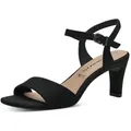 Tamaris Sandalette Trichterabsatz, Abendschuh mit verstellbarem Fesselriemchen schwarz 36 EU