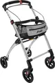 Mobilex Indoor Rollator Jaguar, schmal mit Tablett, Leichtgewicht Wohnungsrollator faltbar, Heimrollator, bis 100 kg, Farbe: Champagner