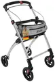FabaCare Indoor Rollator Jaguar, schmal mit Tablett, Leichtgewicht Wohnungsrollator faltbar, Heimrollator, bis 100 kg, Champagner