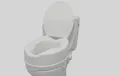 Toilettensitzerhöhung mit Deckel 15cm, Weiß