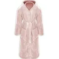 Gräfenstayn Unisex-Bademantel Bademantel Kapuze Flanell Fleece, M Rosa, warm & kuschelig, Waden bis Knöchellang, Fronttaschen, Gürtel, S-XXXL rosa M | 133 cm