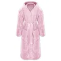 Gräfenstayn® Damen & Herren Kuschelfleece Bademantel mit Kapuze Größe S-XXXL Öko-Tex Standard 100 Flanell Fleece (M, Rosa)
