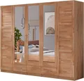 OTTO home Kleiderschrank Sabrina, natürlicher Landhausstil, mit Innenausstattung Spiegel und Schubladen, teilmassiv,Buche oder Eiche, FSC-zertifiziert