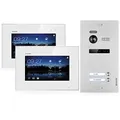Balter EVO Video Türsprechanlage, Touchscreen, 7 Zoll Monitor, Türstation für 2 Familienhaus Türklingel, Smartphone App, 2-Draht Bus, 150° Weitwinkel-Kamera