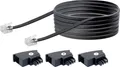 Schwaiger Telefon Anschlusskabel TAL6310 533 TAE (F) RJ11 schwarz, 10,0m, 3x TAE