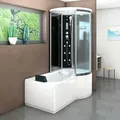 Kombination Badewanne Dusche K55-L31-EC Duschtempel 170x100 cm - Schwarz