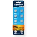 AG13 LR44 Knopfzelle Uhrenbatterien 1154 Alpalium Alkaline Batterien 10 Stück