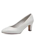 Tamaris Damen Pumps mit Blockabsatz, weiß, 36 EU