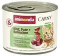 animonda Carny Katzen Nassfutter Rind + Pute + Kaninchen (6 x 200g), getreidefreies Katzen Nassfutter ohne Zucker, mit frischen fleischigen Zutaten