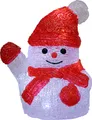 DEUBA® Weihnachtsdeko LED Acryl Figur Schneemann 18,5cm Weihnachten Innen Batterie Beleuchtet Deko Weihnachtsfiguren Weihnachtsbeleuchtung Kaltweiß