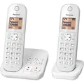 Panasonic DECT KX-TGC422, Anrufbeantworter, Strahlungsarm, Farbe: Weiß - Weiß