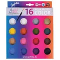 Jofrika 708795 Aqua Color Palette, 15 wasserlöslichen Farben & 1 x Glitzerpuder inkl. 2 Pinsel, mehrfarbig, 16-teilig (1 Set)