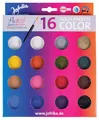 JOFRIKA Aqua Color Palette 16er | Schminke mit 15 Farben und Glitzerpuder | Inklusive Pinsel | Wischfest | Wasserlöslich | Leichte Handhabung | Karneval, Halloween u. Events | mehrfarbig 708795 - STD