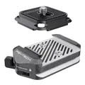 PGYTECH Arca-Swiss V2 Schnellwechselplatte & Klemme, mit 1/4"- bis 3/8"-Schraubgewinde für Sony/Nikon/Fuji/DJI Wechsel zwischen Stativen/Gimbals/Slidern/Stabilisatoren (Klemme + Platte)