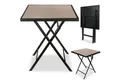 BRUBAKER Gartentisch Bergamo - 58 x 58 cm Balkontisch wetterfest (1-St., Campingtisch eckig mit Stein Optik - Klapptisch für Balkon, Terrasse), Metall Beistelltisch klappbar - Bistrotisch