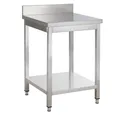 GastroHero Arbeitstisch Edelstahl Arbeitstisch 80x70 cm mit Grundboden Aufkantung