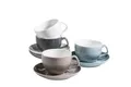 Mäser 1000-NeuBlau, Weiß, Beige, GrauPorzellanDerby Kaffeetassen-Set, Porzellan