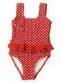Playshoes Badeanzug "Punkte" in Rot/ Weiß, Größe 134/140, Weiß/rot, Baby