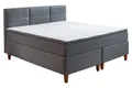 Sun Garden Boxspringbett KENORA, 180 x 200 cm, Grau, Webstoffbezug, mit Komfortschaumtopper, TFK-Matratze H2
