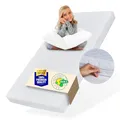 Matratze 90x200 Baby Kindermatratze 90x200 cm mit waschbarem Bezug für Kinder 10 cm hoch, mit Spannbettlaken aus 100% Baumwolle, Wendematratze eco5 Zertifizierung für Kinderbett Bodenbett