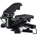 Zipro Swing Stepper Roam – 2-in-1 Twist Stepper für Zuhause mit Expander-Bändern Ministepper mit Display für Bein & Po Training bis 120 kg - Schwarz
