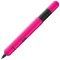 Lamy pico neonpink Kugelschreiber – Innovativer Pocket Pen Kuli – mit einem Klick in Full-Size – Gehäuse aus Metall & Strichbreite M – inkl. Compactmine M 22 in schwarz