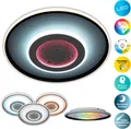 OTTO home LED Deckenleuchte Kessara, CCT - über Fernbedienung, Dimmfunktion, Memoryfunktion, Nachtlichtfunktion, RGB, dimmbar über Fernbedienung, LED fest integriert, warmweiß - kaltweiß, Mond (Mondstruktur), inkl. CCT, RGB Memory, Nachtlicht, Fernbedienung