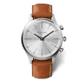 KRONABY Hybrid Smartwatch Herren Leder Braun - Intelligente Analoguhr - Wasserdicht 10 ATM - Musik, Schritte, Benachrichtigungen - S3125/1 Sekel