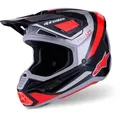 Alpinestars S-M7 Rise Motocross Helm, schwarz-rot-silber, Größe L für Männer