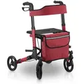Juskys Rollator, Rot, Metall, 63x80x68 cm, Freizeit, Wellness